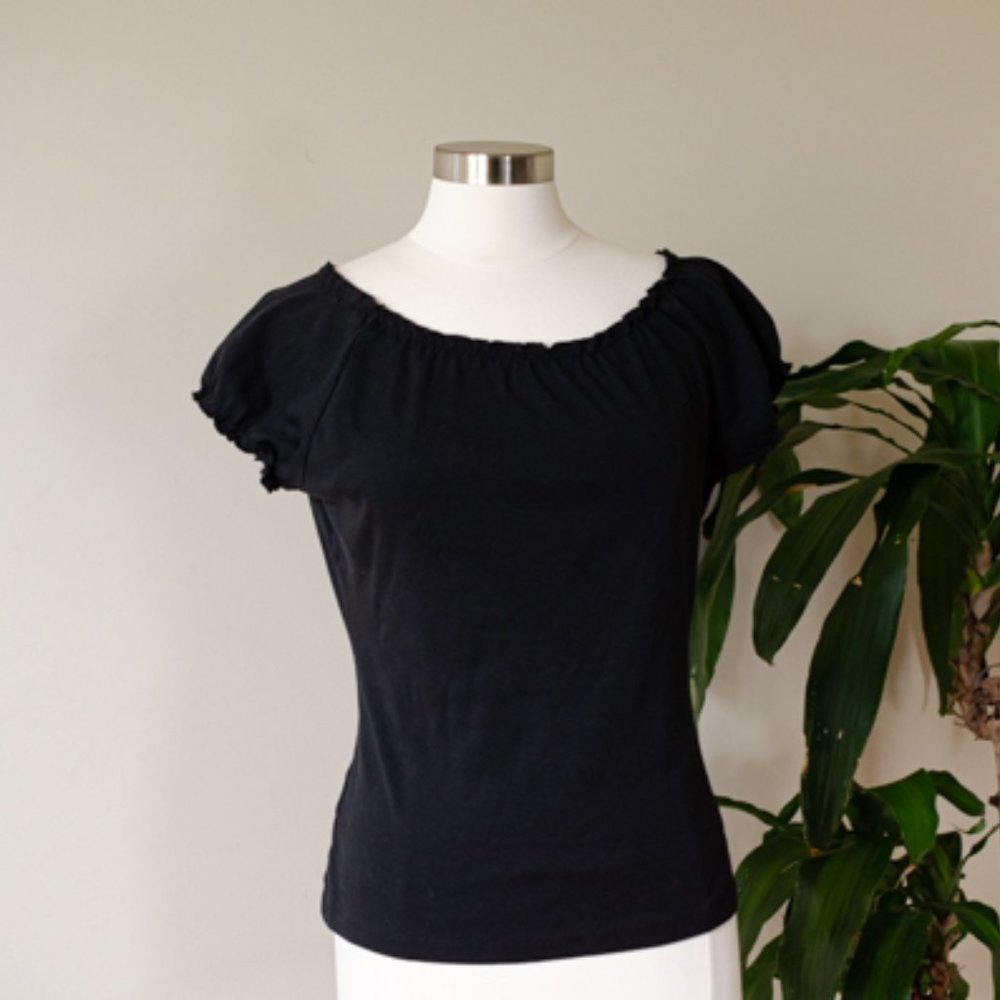 Loft black cotton top